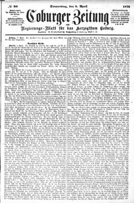 Coburger Zeitung Donnerstag 8. April 1875