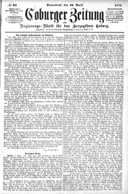 Coburger Zeitung Samstag 10. April 1875