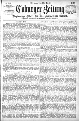 Coburger Zeitung Montag 19. April 1875