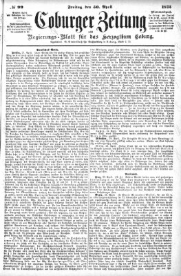 Coburger Zeitung Freitag 30. April 1875