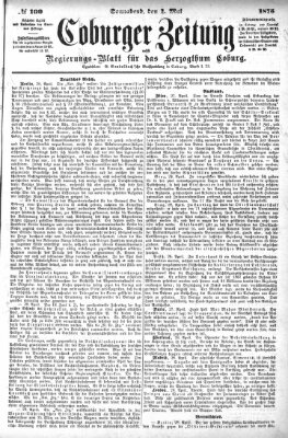 Coburger Zeitung Samstag 1. Mai 1875