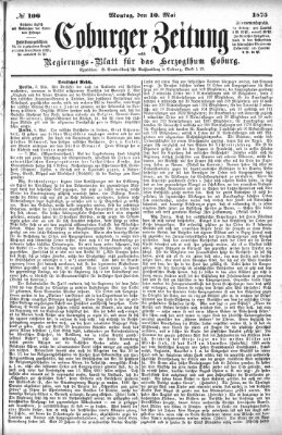 Coburger Zeitung Montag 10. Mai 1875