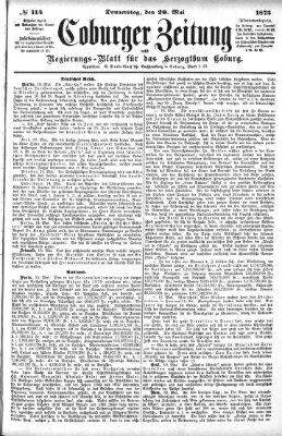 Coburger Zeitung Donnerstag 20. Mai 1875