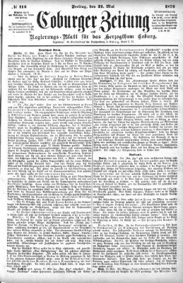 Coburger Zeitung Freitag 21. Mai 1875