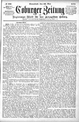 Coburger Zeitung Samstag 22. Mai 1875