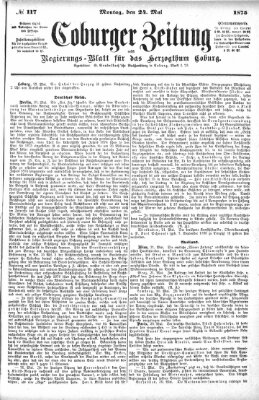 Coburger Zeitung Montag 24. Mai 1875