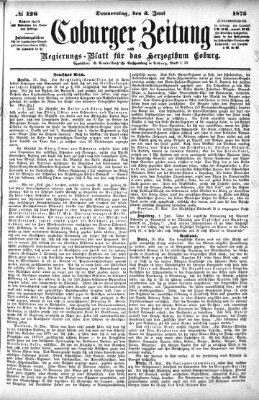 Coburger Zeitung Donnerstag 3. Juni 1875