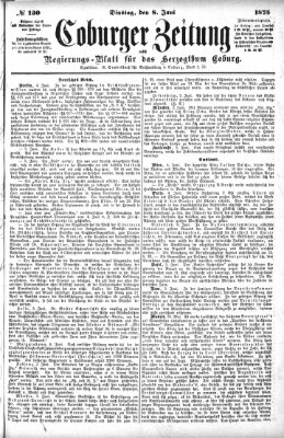 Coburger Zeitung Dienstag 8. Juni 1875