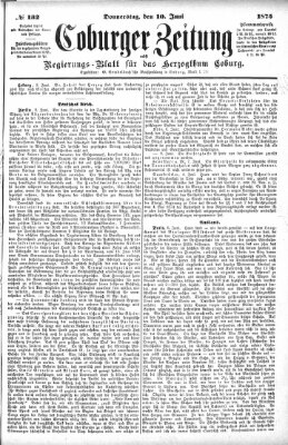 Coburger Zeitung Donnerstag 10. Juni 1875