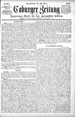 Coburger Zeitung Samstag 12. Juni 1875