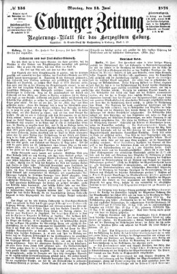 Coburger Zeitung Montag 14. Juni 1875