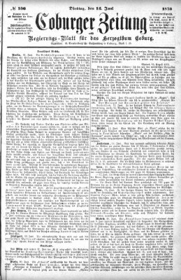 Coburger Zeitung Dienstag 15. Juni 1875
