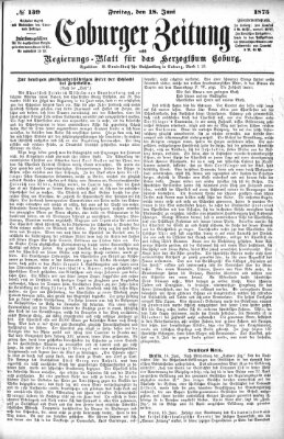 Coburger Zeitung Freitag 18. Juni 1875