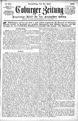 Coburger Zeitung Donnerstag 24. Juni 1875