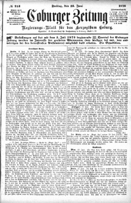 Coburger Zeitung Freitag 25. Juni 1875