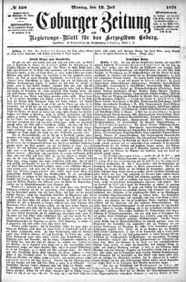 Coburger Zeitung Montag 12. Juli 1875