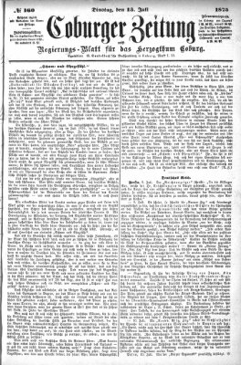 Coburger Zeitung Dienstag 13. Juli 1875