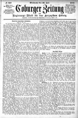 Coburger Zeitung Mittwoch 21. Juli 1875