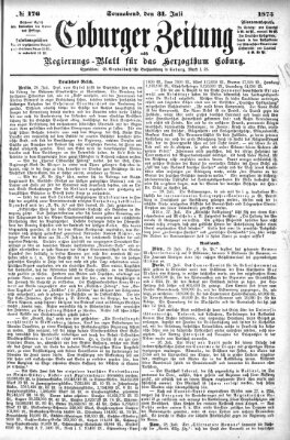 Coburger Zeitung Samstag 31. Juli 1875