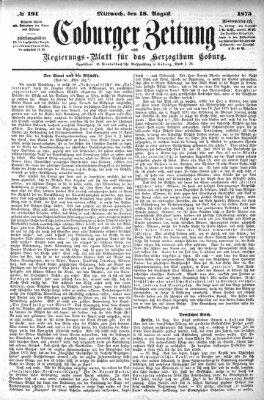 Coburger Zeitung Mittwoch 18. August 1875