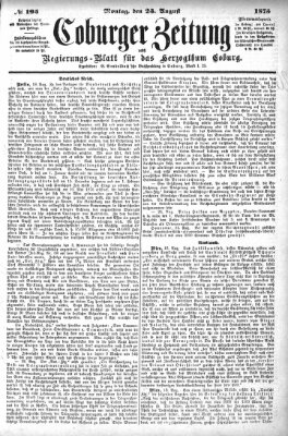 Coburger Zeitung Montag 23. August 1875