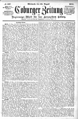 Coburger Zeitung Mittwoch 25. August 1875