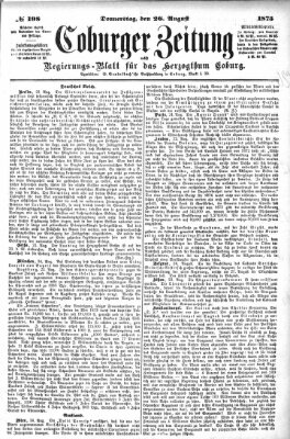 Coburger Zeitung Donnerstag 26. August 1875