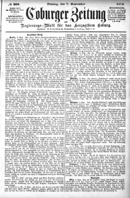 Coburger Zeitung Dienstag 7. September 1875