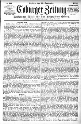 Coburger Zeitung Freitag 10. September 1875