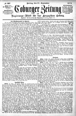 Coburger Zeitung Freitag 17. September 1875