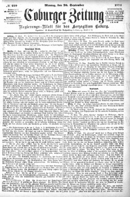 Coburger Zeitung Montag 20. September 1875