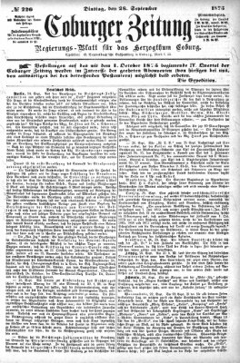 Coburger Zeitung Dienstag 28. September 1875