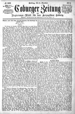 Coburger Zeitung Freitag 1. Oktober 1875