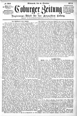 Coburger Zeitung Mittwoch 6. Oktober 1875