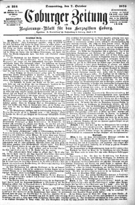 Coburger Zeitung Donnerstag 7. Oktober 1875