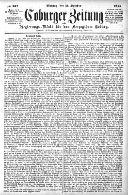 Coburger Zeitung Montag 11. Oktober 1875