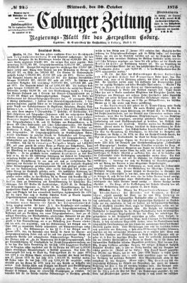 Coburger Zeitung Mittwoch 20. Oktober 1875