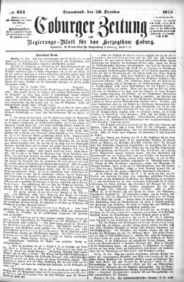 Coburger Zeitung Samstag 30. Oktober 1875