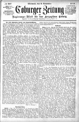 Coburger Zeitung Mittwoch 3. November 1875