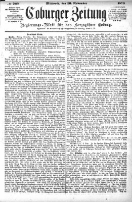 Coburger Zeitung Mittwoch 10. November 1875