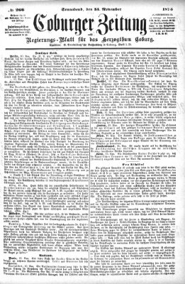 Coburger Zeitung Samstag 13. November 1875