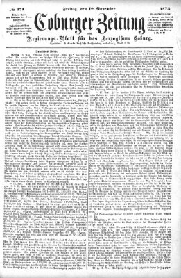 Coburger Zeitung Freitag 19. November 1875