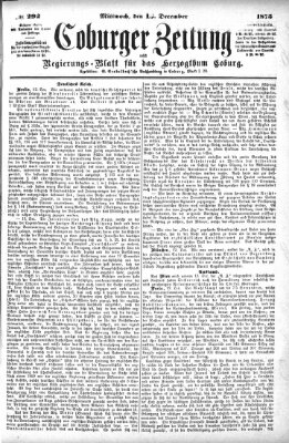 Coburger Zeitung Mittwoch 15. Dezember 1875