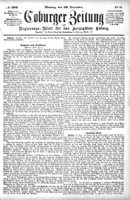 Coburger Zeitung Montag 20. Dezember 1875