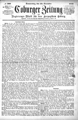 Coburger Zeitung Donnerstag 23. Dezember 1875