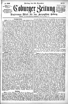 Coburger Zeitung Freitag 24. Dezember 1875