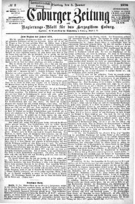 Coburger Zeitung Dienstag 4. Januar 1876