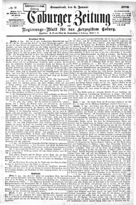 Coburger Zeitung Samstag 8. Januar 1876