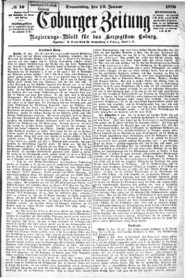 Coburger Zeitung Donnerstag 13. Januar 1876