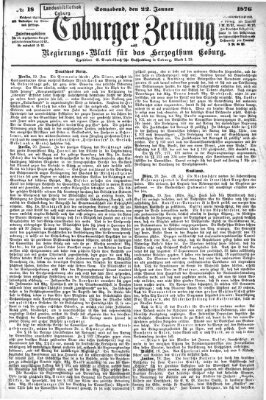 Coburger Zeitung Samstag 22. Januar 1876